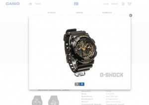 Casio G-Shock watch going for a 360º spin 